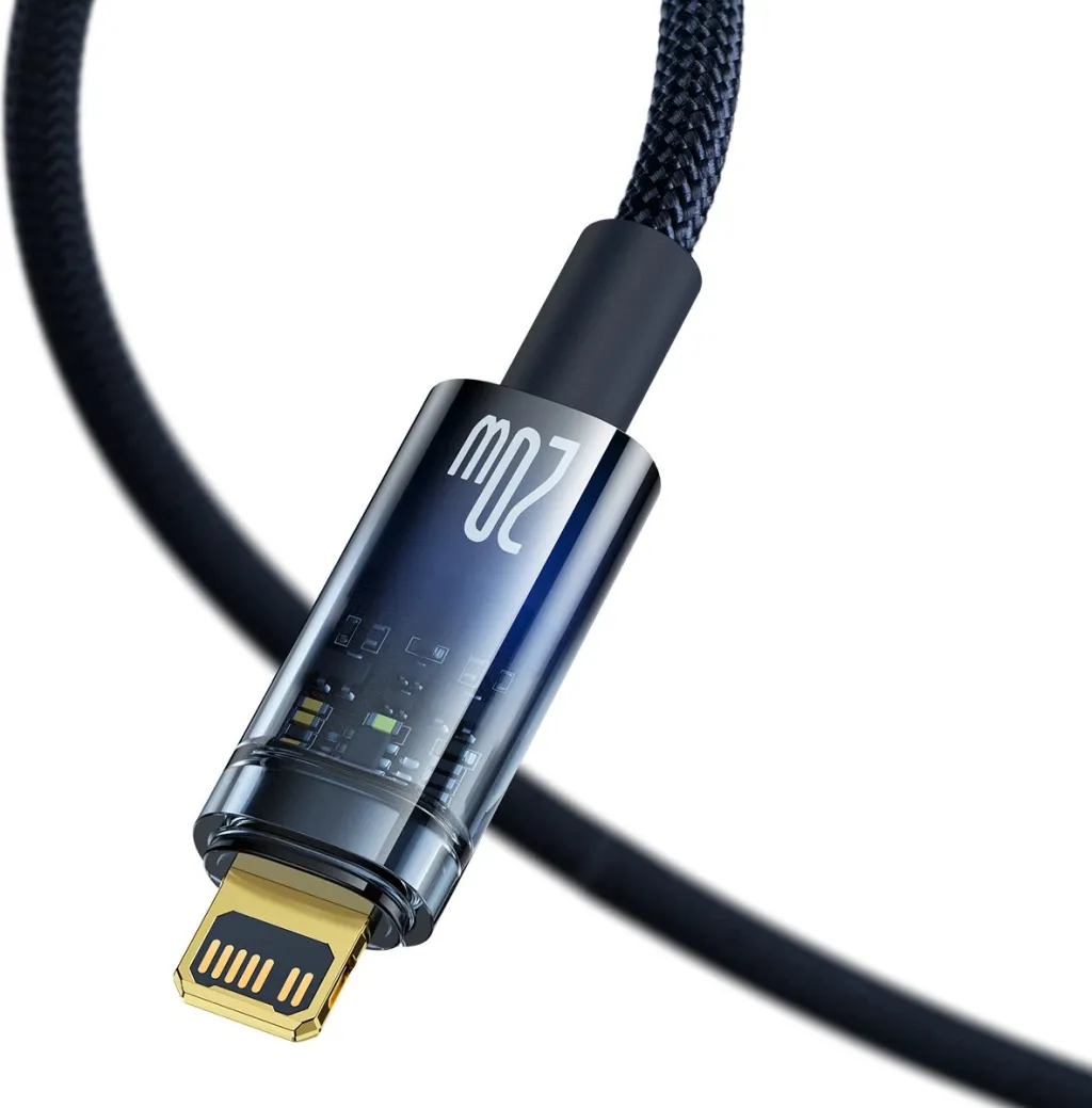Kabllo Baseus Explorer USB-C në Lightning, 1m, 20W, Kaltër - 3