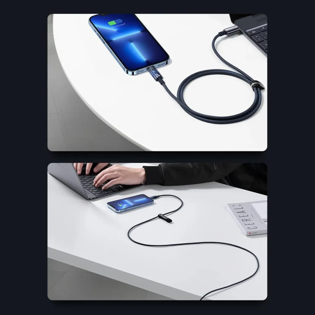 Kabllo Baseus Explorer USB-C në Lightning, 1m, 20W, Kaltër - 21