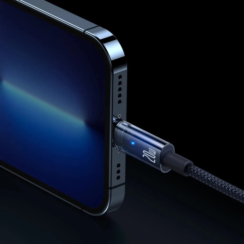 Kabllo Baseus Explorer USB-C në Lightning, 1m, 20W, Kaltër - 8