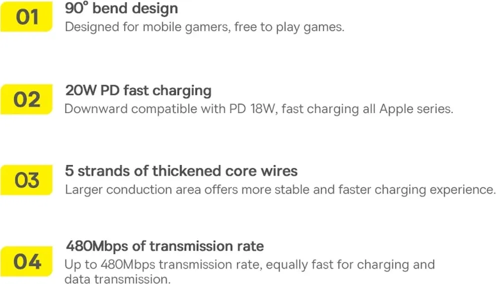Kabllo Baseus MVP 2, USB-C në Lightning, 1m, 20W, Kuqe - 18