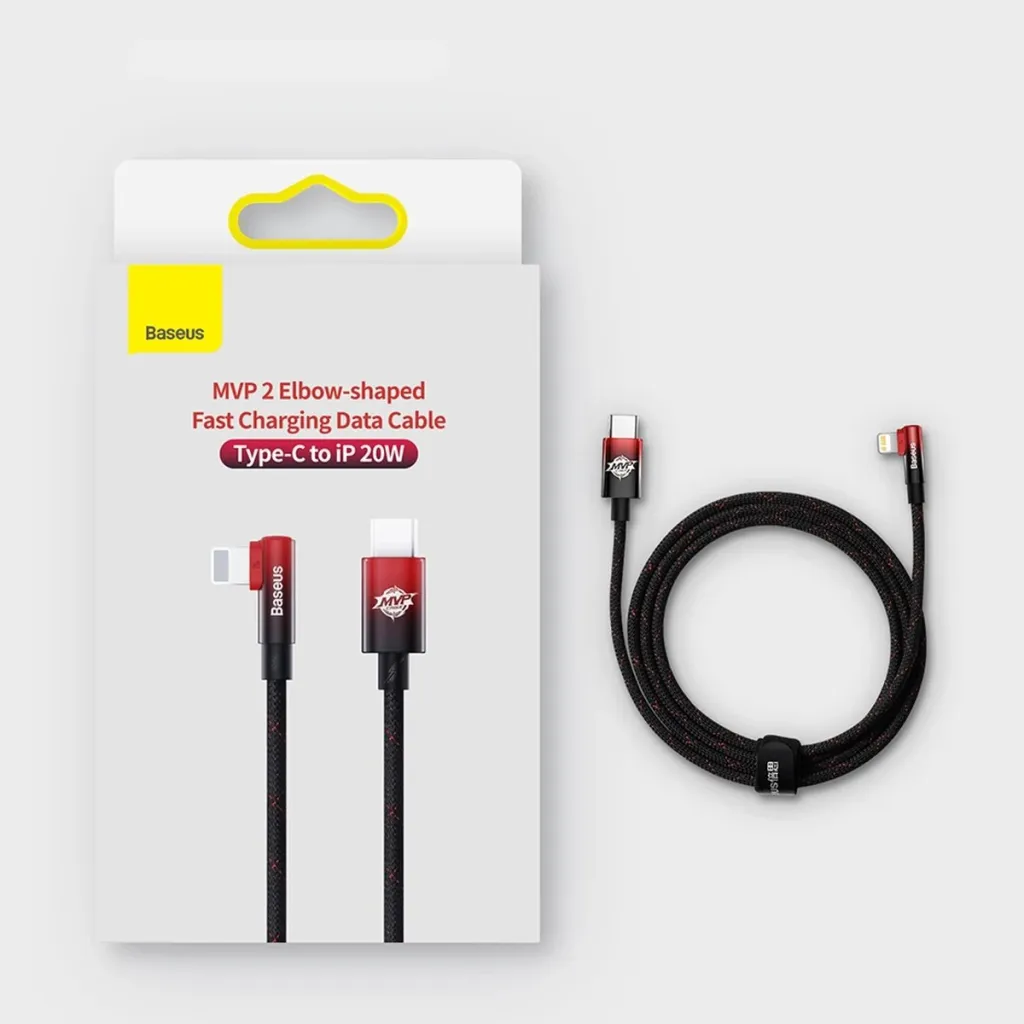 Kabllo Baseus MVP 2, USB-C në Lightning, 1m, 20W, Kuqe - 19