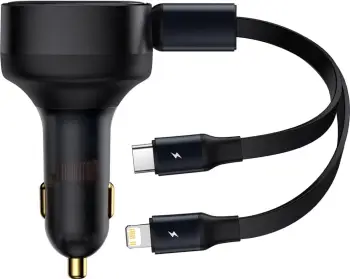 Karikues makine Baseus Enjoyment, 30W, kabllo USB C dhe Lightning, i zi