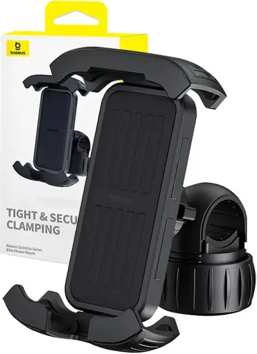 Mbajtëse biçiklete për telefon Baseus QuickGo, rrotullim 360°, e zezë - 1
