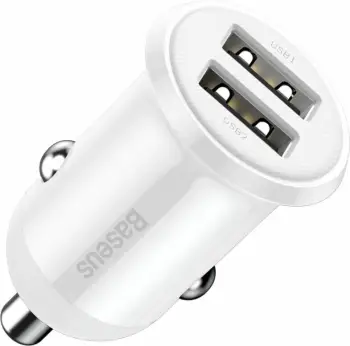 Karikues Baseus Grain Pro, 2x USB-A, 4.8 A, i bardhë