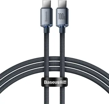 Kabllo karikimi / të dhënash Baseus Crystal Shine Series USB-C - USB-C, 100W, 1.2m, e zezë