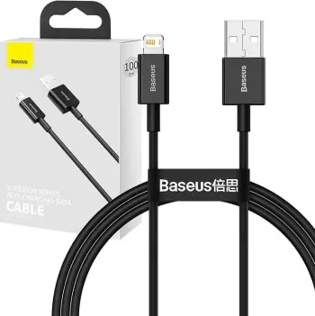 Kabllo Baseus CALWJ-01 USB në Lightning, 1m, 2.4A, e zezë
