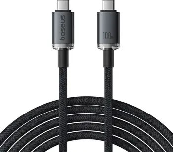 Kabllo USB-C në USB-C Baseus Crystal Shine CB000089, 1.5m, 100W, 20Gbps, e zezë