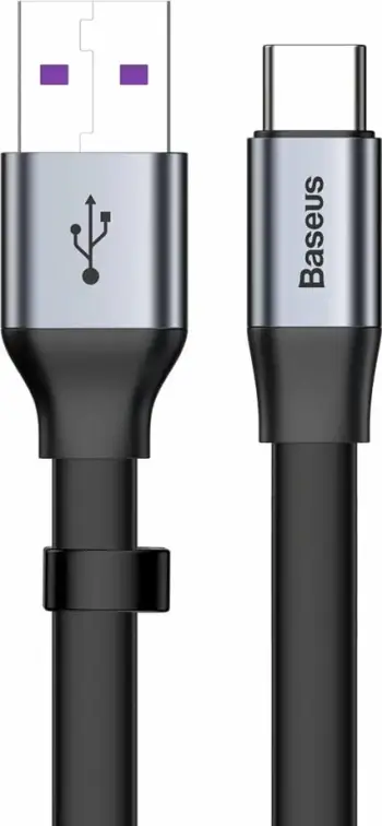 Kabllo USB-C Baseus Simple CATMBJ-BG1, 23cm, 40W, e zezë/argjendtë