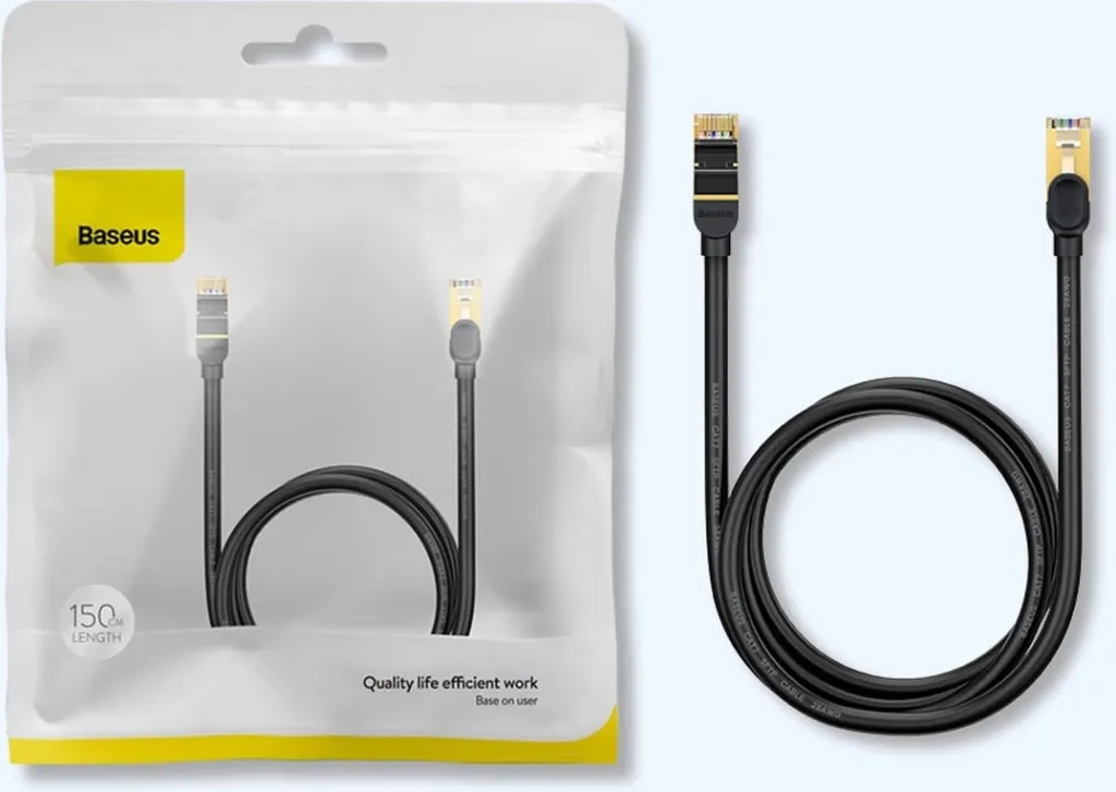 Kabllo rrjeti Baseus Speed Seven Cat 7, RJ45, 10Gbps, 5m, e zezë - 21