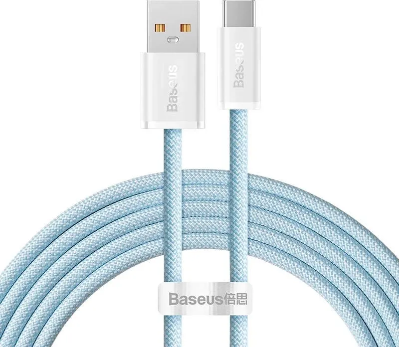Kabllo USB Baseus CALD000702, USB-A në USB-C, 2 m, 100 W, e bardhë - 1
