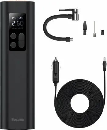 Kompresor mini për goma Baseus CRCQ000001, 12V, 120W, i zi