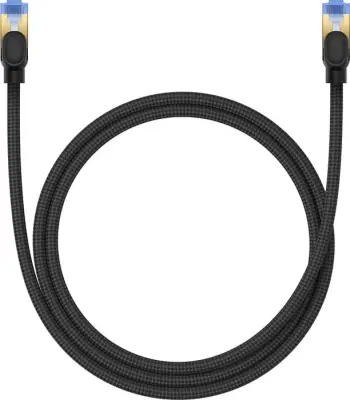 Kabllo rrjeti Baseus RJ45 Cat.7, 1m, 10Gbps, i mbështjellë, zi