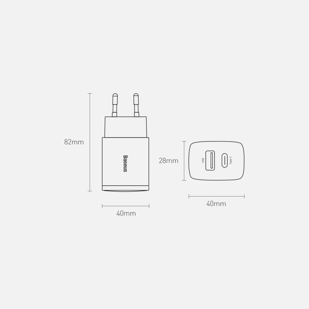 Karikues muri Baseus Compact, 20W, 2 porta USB-A/USB-C, i zi - 11