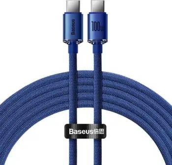 Kabllo USB-C në USB-C Baseus Crystal Shine Series CAJY000603, 1.2m, 100W, Blu