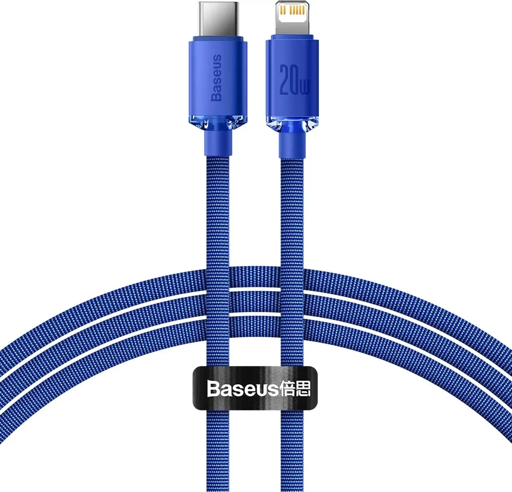 Kabllo Baseus CAJY000203 Lightning në USB-C, 1.2m, 20W, Blu - 1