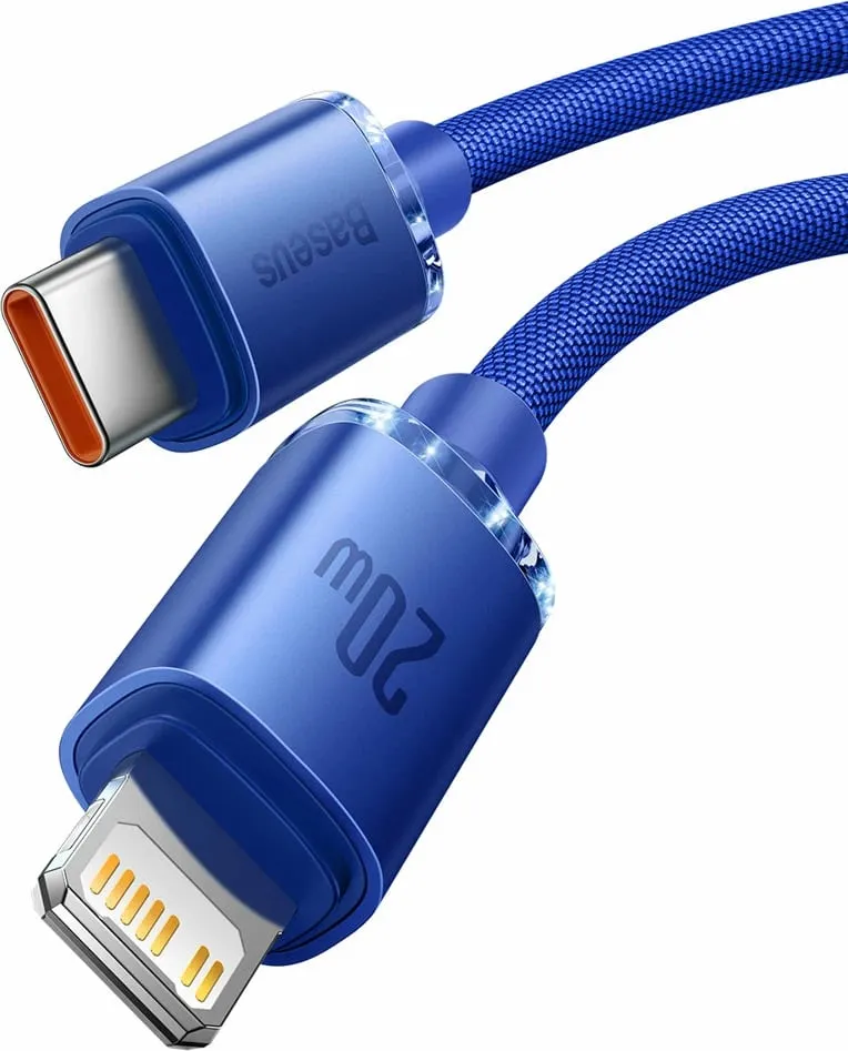 Kabllo Baseus CAJY000203 Lightning në USB-C, 1.2m, 20W, Blu - 2