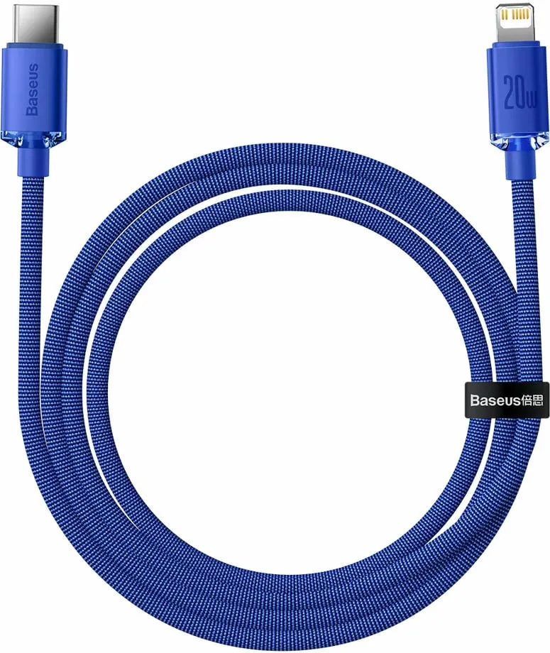 Kabllo Baseus CAJY000203 Lightning në USB-C, 1.2m, 20W, Blu - 4