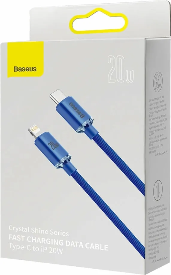 Kabllo Baseus CAJY000203 Lightning në USB-C, 1.2m, 20W, Blu - 5