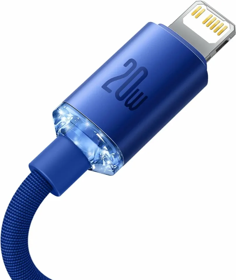 Kabllo Baseus CAJY000203 Lightning në USB-C, 1.2m, 20W, Blu - 7