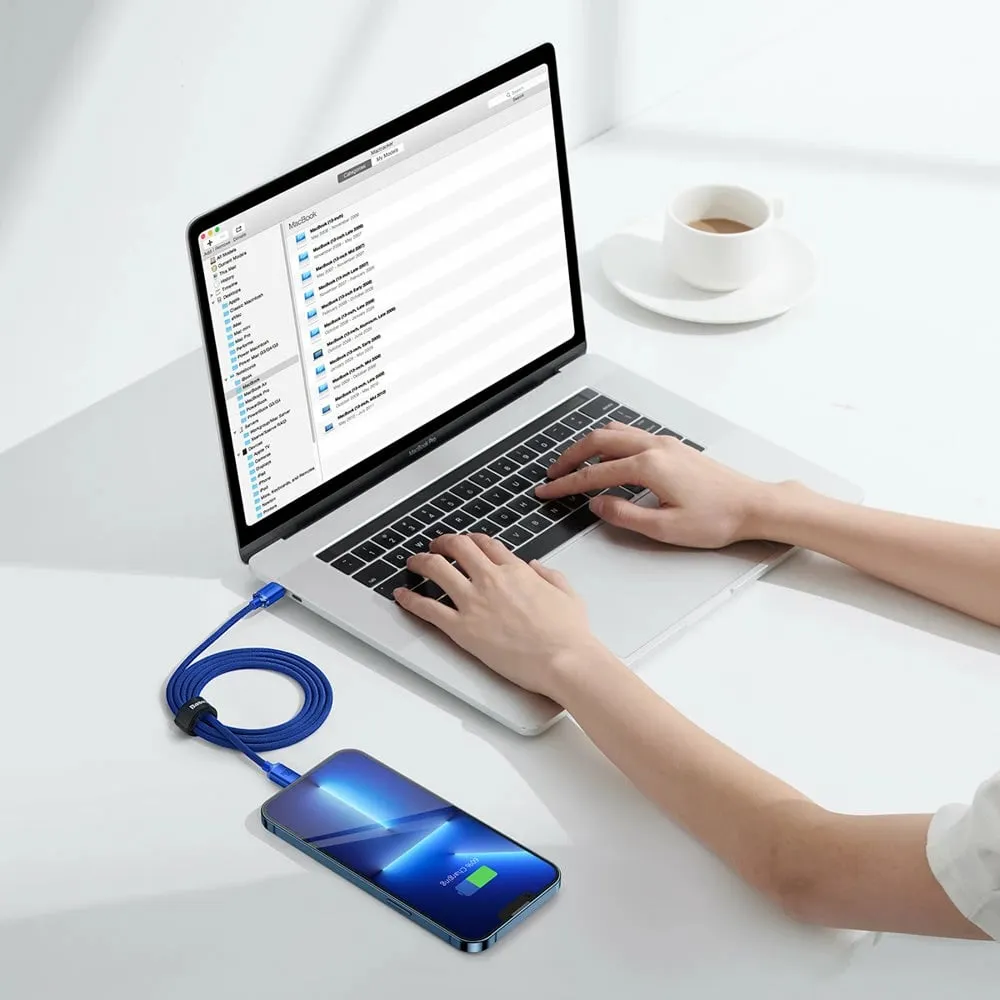 Kabllo Baseus CAJY000203 Lightning në USB-C, 1.2m, 20W, Blu - 9