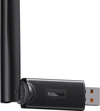Adapter WiFi Baseus FastJoy, 300 Mbps, antenë 6 dBi, USB A, i zi