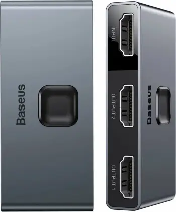 Switch HDMI Baseus CAHUB-BC0G, 2x HDMI, 4K/30Hz, Gri