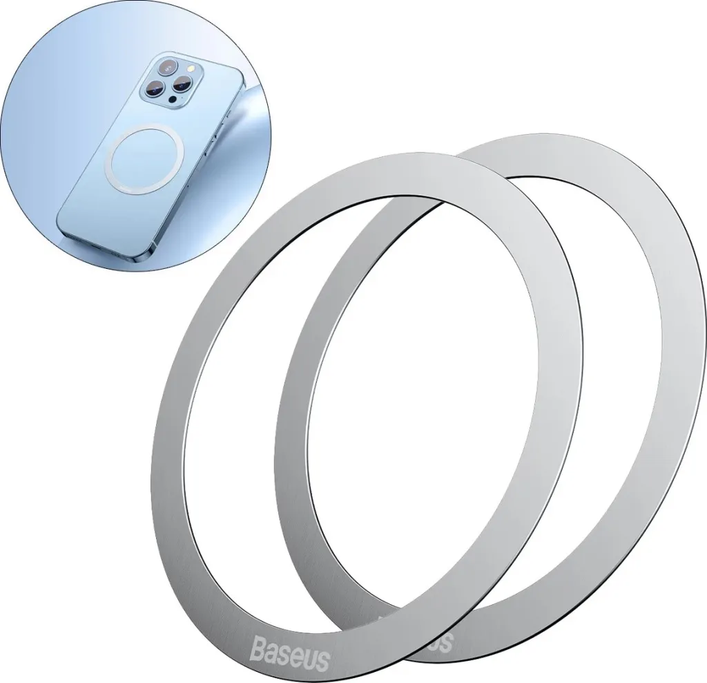 Unazë magnetike Baseus Halo Series, 2 copë, për MagSafe, argjendtë - 1