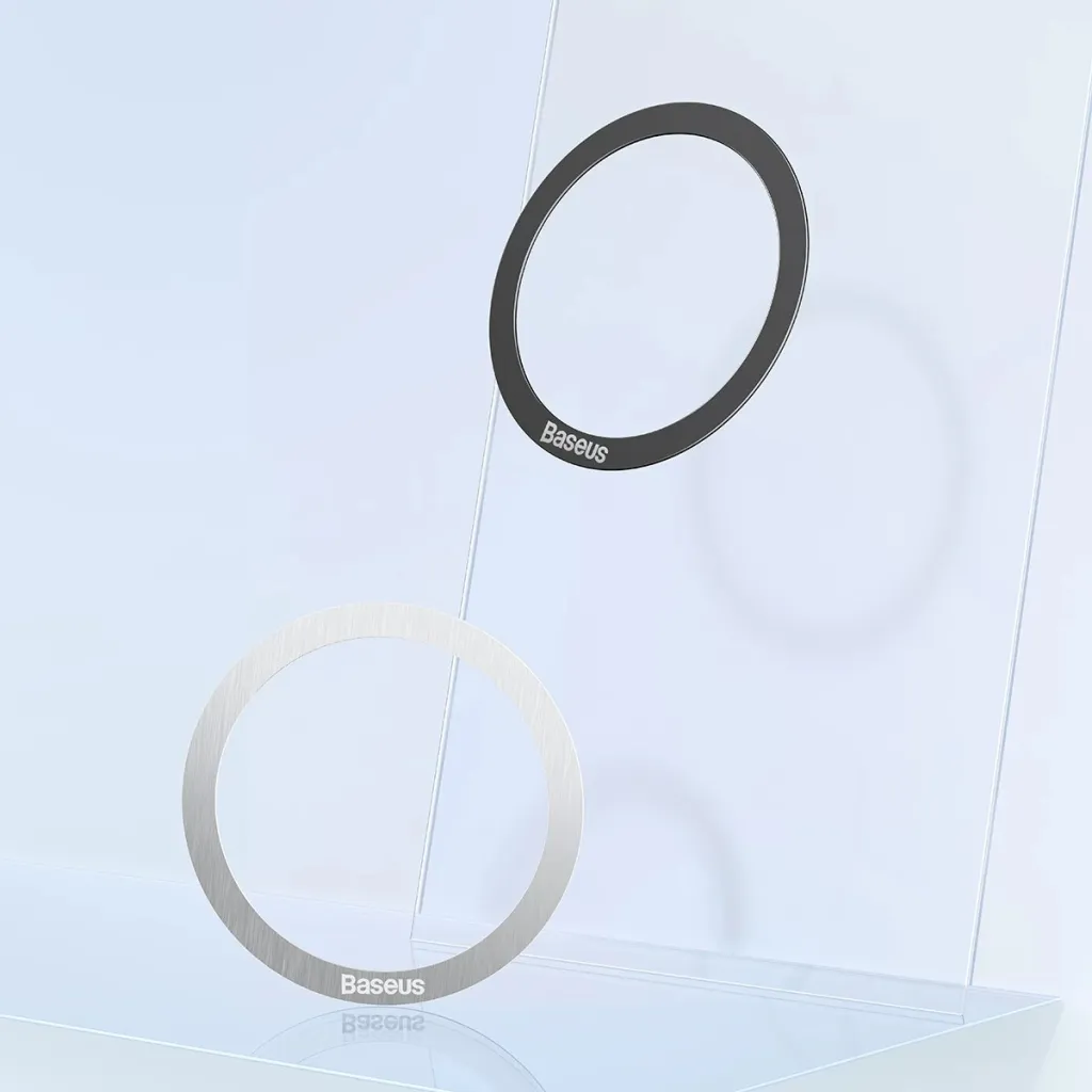 Unazë magnetike Baseus Halo Series, 2 copë, për MagSafe, argjendtë - 11