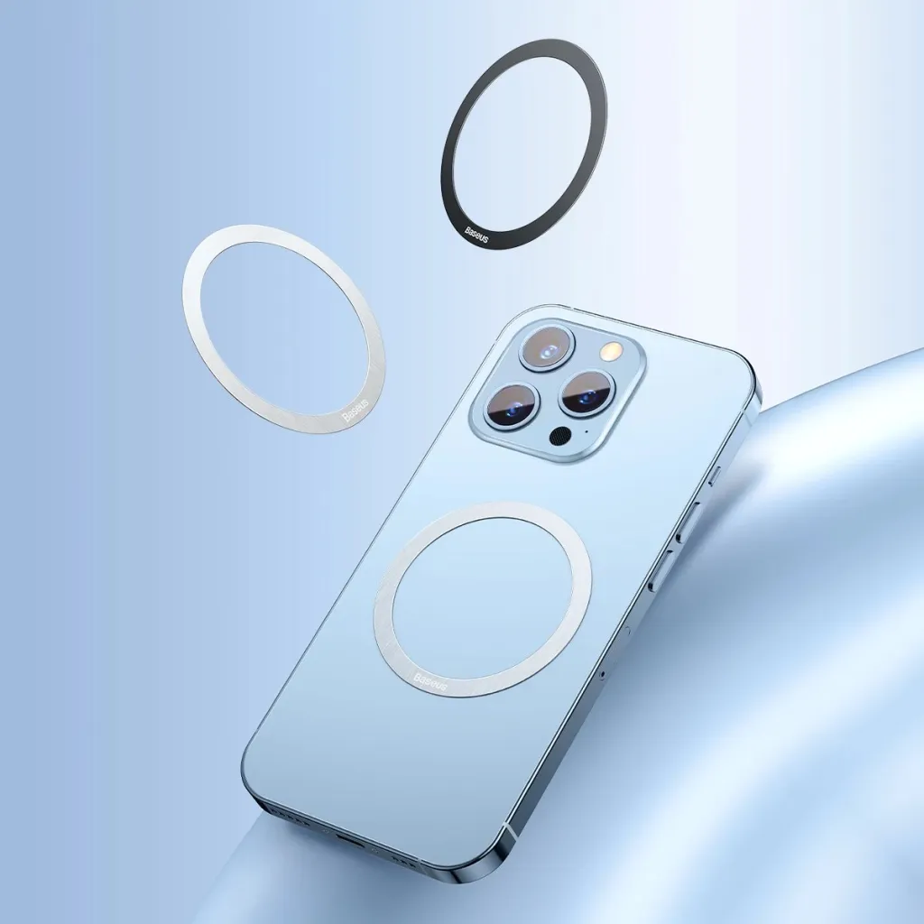 Unazë magnetike Baseus Halo Series, 2 copë, për MagSafe, argjendtë - 10