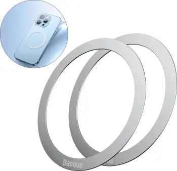 Unazë magnetike Baseus Halo Series, 2 copë, për MagSafe, argjendtë