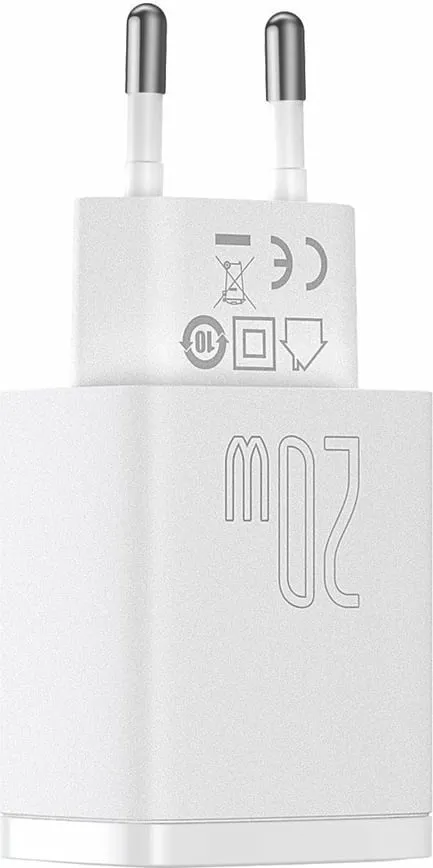 Karikues muri Baseus CCXJ-B02, 20W, 2 porta (USB-A & USB-C), i bardhë - 3