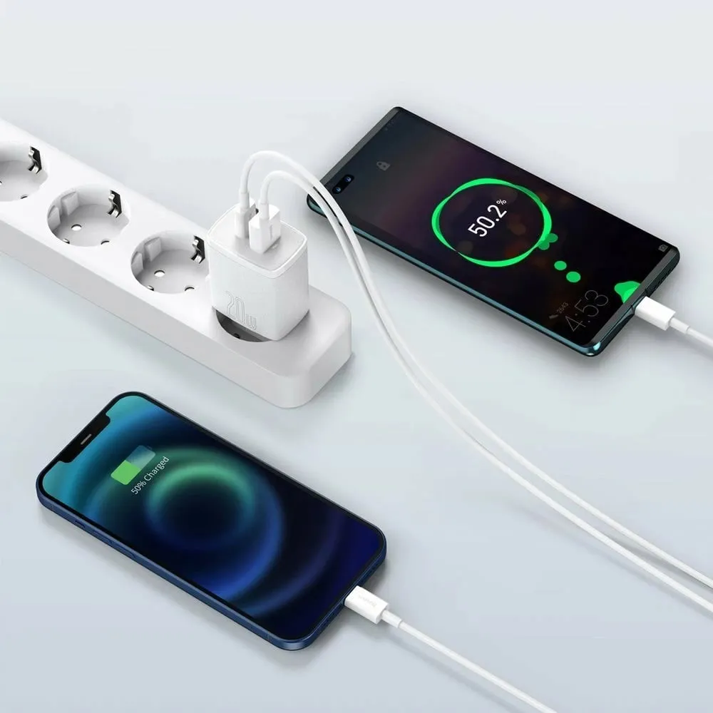 Karikues muri Baseus CCXJ-B02, 20W, 2 porta (USB-A & USB-C), i bardhë - 8