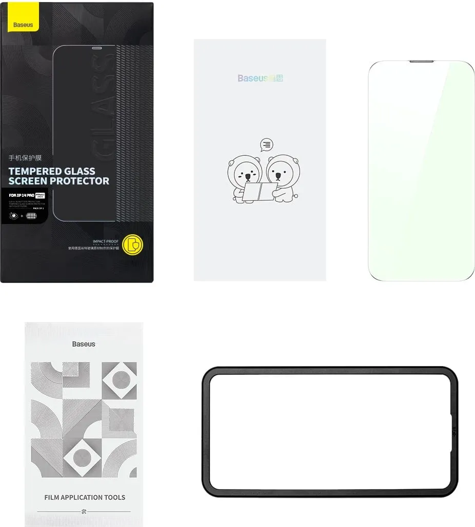 Mbrojtës ekrani Baseus Tempered Glass, Anti Blue Light, 0.3mm, për iPhone 14 Pro - 8