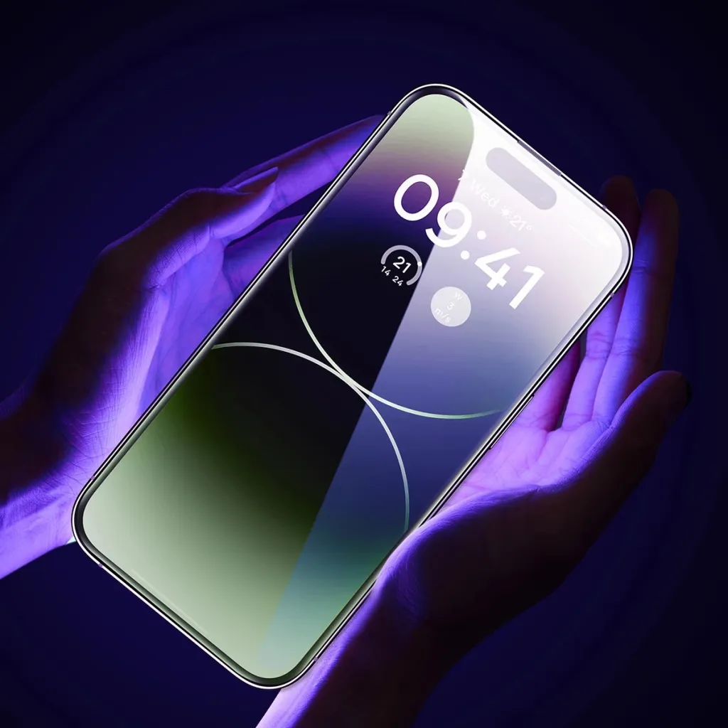 Mbrojtës ekrani Baseus Tempered Glass, Anti Blue Light, 0.3mm, për iPhone 14 Pro - 10