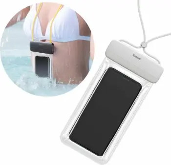 Mbështjellës universal Baseus Let's go Slip Cover Waterproof Bag për celular deri 7.2 inç, IPX8, Bardhë