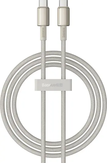 Kabllo USB-C në USB-C Baseus Tungsten Gold, 1m, 100W, Ari