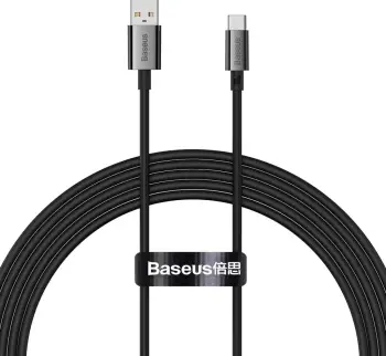 Kabllo Baseus Superior Series P10320102114-01, USB-A në USB-C, 1.5m, 100W, e zezë
