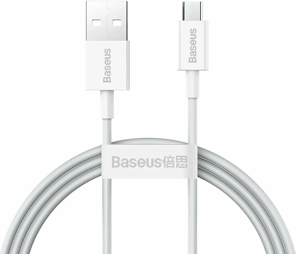 Kabllo Baseus Superior CAMYS-02, USB-A në micro USB, 1m, Bardhë - 1