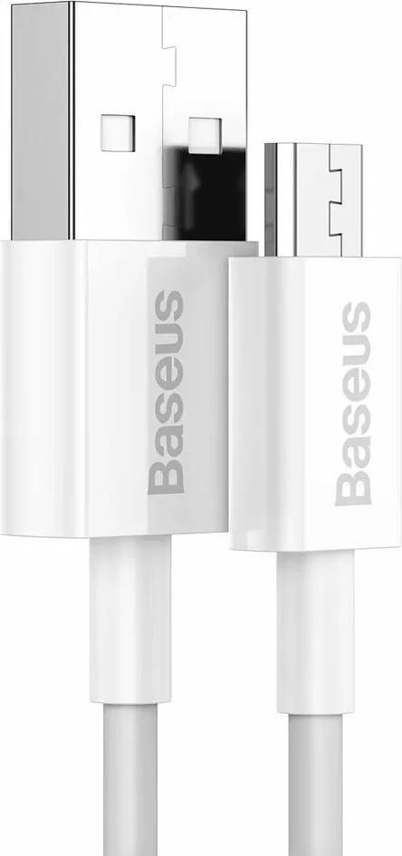 Kabllo Baseus Superior CAMYS-02, USB-A në micro USB, 1m, Bardhë - 2