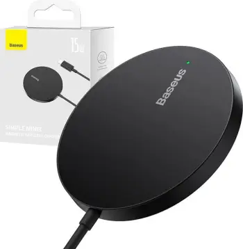 Karikues wireless magnetik Baseus BSU3812, 15W, 1x USB A 1x USB C, i bardhë
