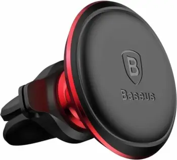 Mbajtës magnetik për celular Baseus C40141201913-00, për ventilator të makinës, zi/kuqe