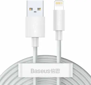 Kabllo USB-Lightning Baseus TZCALZJ-02, 1.5m, Set 2 copë, Bardhë