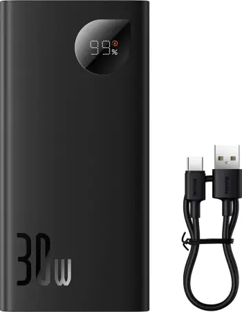 Power bank Baseus Adaman2 10000mAh, 30W, 2x USB, 1x USB Type-C, Ekran dixhital, e zezë