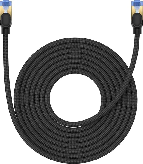 Kabllo rrjeti Baseus RJ45 Cat.7, 8m, 10Gbps, e thurur, e zezë - 1