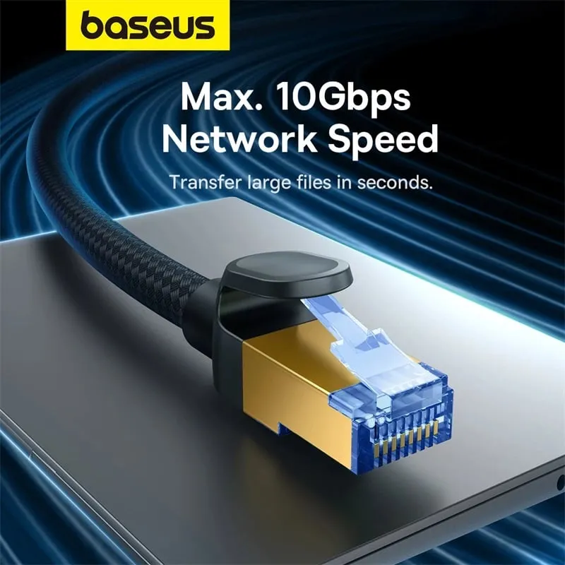 Kabllo rrjeti Baseus RJ45 Cat.7, 8m, 10Gbps, e thurur, e zezë - 12
