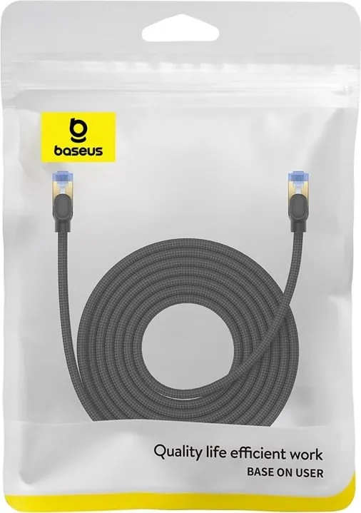 Kabllo rrjeti Baseus RJ45 Cat.7, 8m, 10Gbps, e thurur, e zezë - 5
