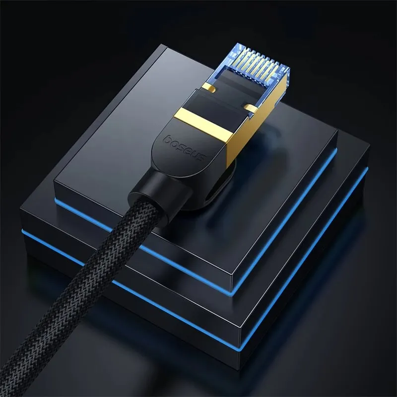 Kabllo rrjeti Baseus RJ45 Cat.7, 8m, 10Gbps, e thurur, e zezë - 8