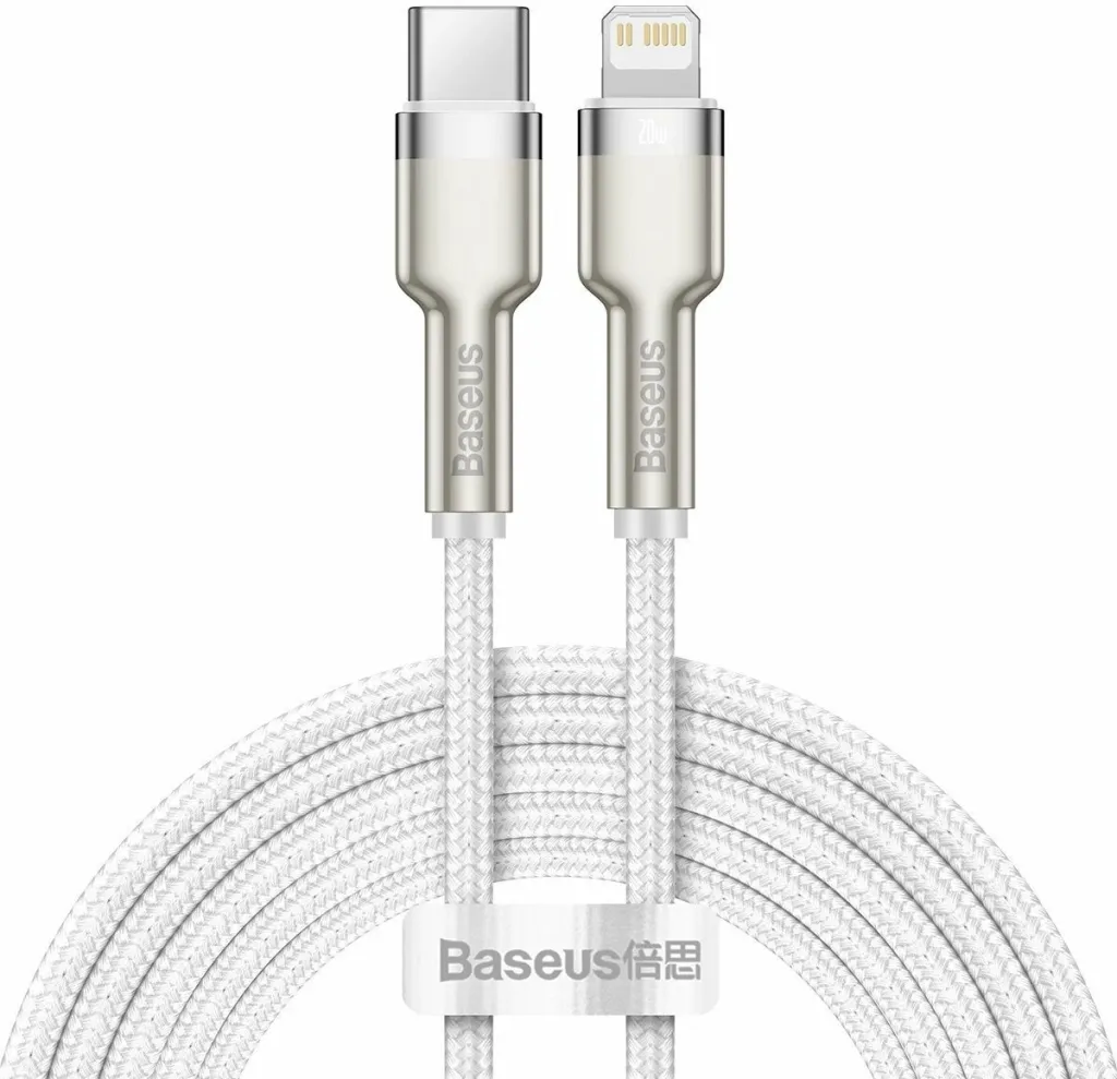 Kabllo BASEUS Cafule Series, USB-C - Lightning, M/M, 20W, 2m, e bardhë - 1