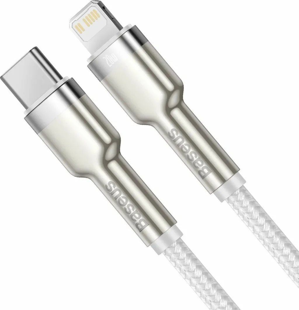 Kabllo BASEUS Cafule Series, USB-C - Lightning, M/M, 20W, 2m, e bardhë - 2