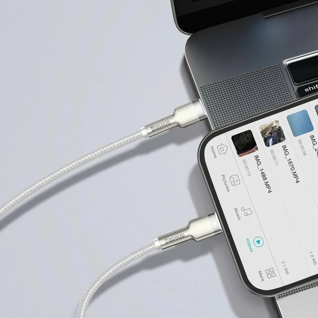 Kabllo BASEUS Cafule Series, USB-C - Lightning, M/M, 20W, 2m, e bardhë - 9